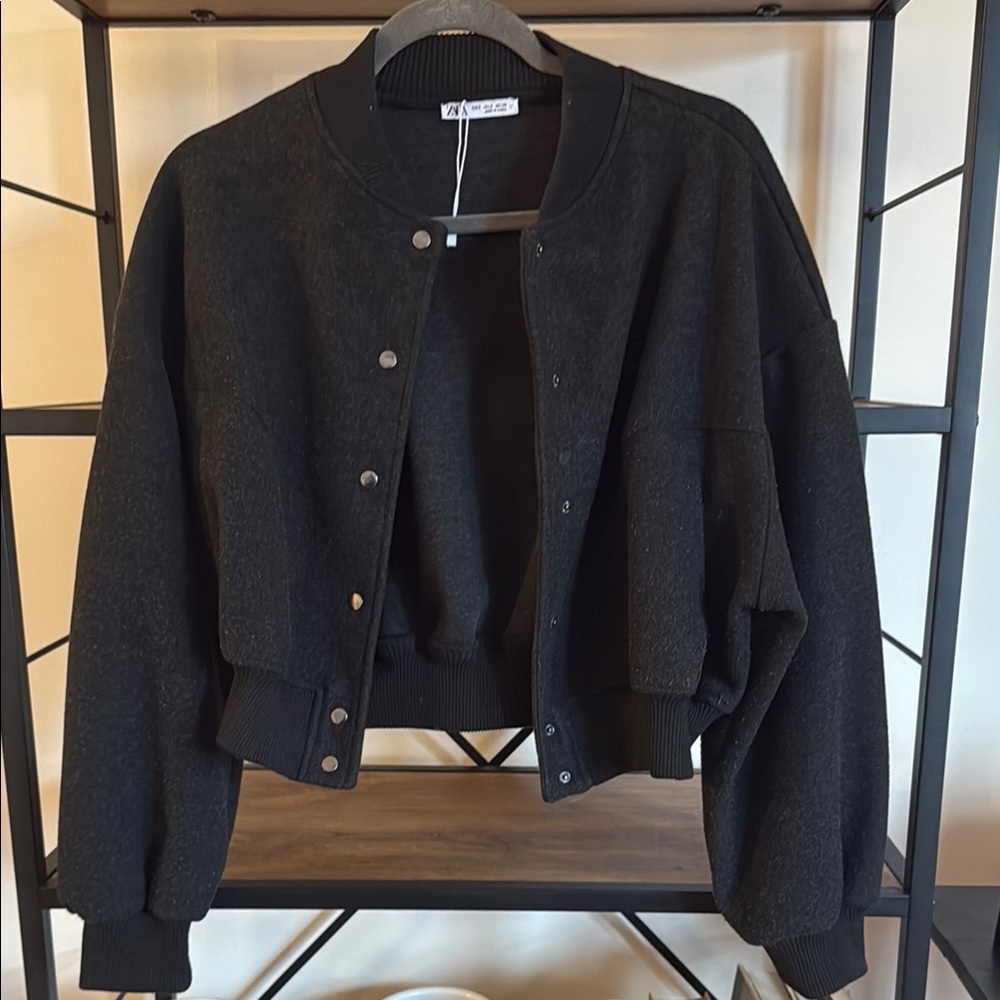 Zara Women's Gray Bomber Jacket XS